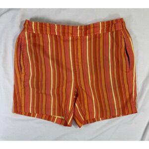 Mack‎ Weldon Orange Stripped Swim Trunks with Pockets Men's Size Medium